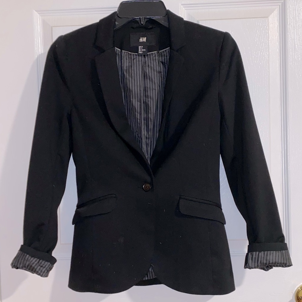 H&M single-breasted blazer in black